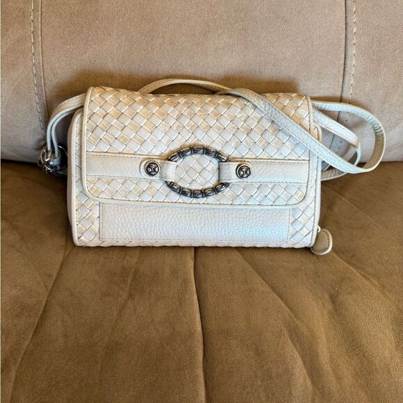 Brighton Handbags - Brighton Cream Crossbody Bag with Textured Design